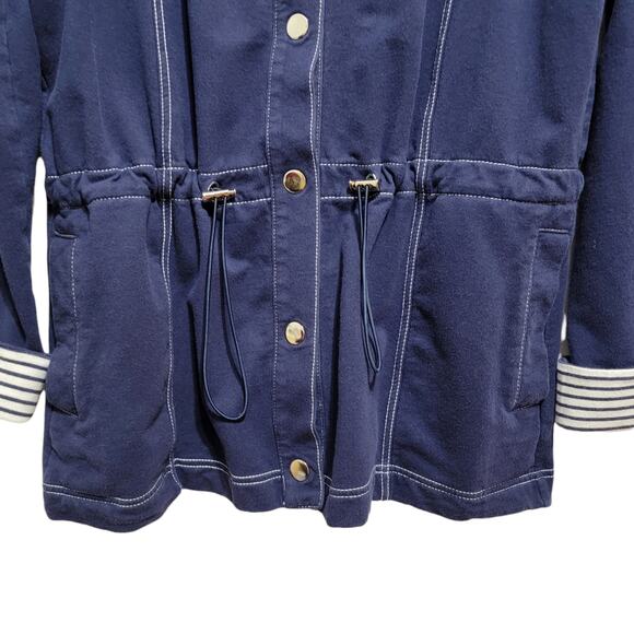 Sport Savvy Womens Blue and White Lined Light Jacket Size Small Style A92329 - Picture 5 of 10